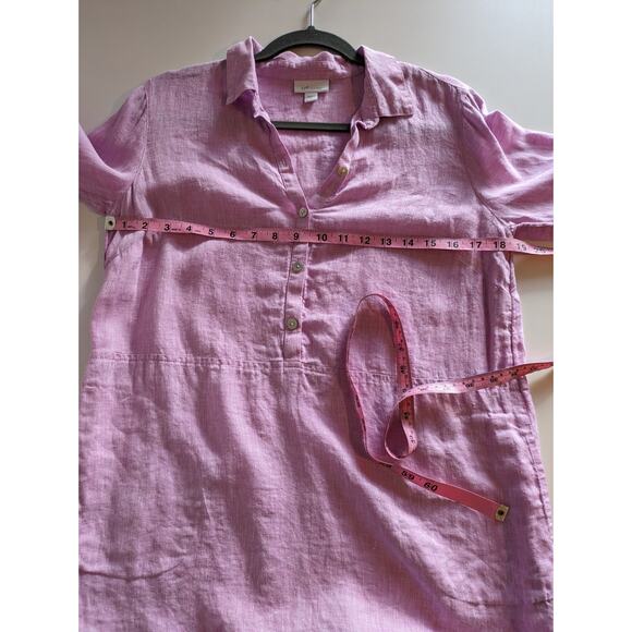 J Jill Love Linen Top Roll Tab Popover Lilac Purple Pink Spring Summer Size XS - Picture 10 of 11